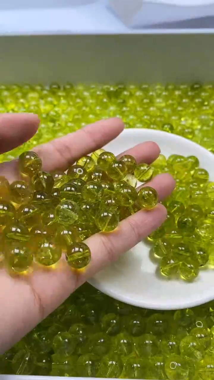 颈饰未镶嵌水晶W1680-橄榄绿碧玺10mm*10颗