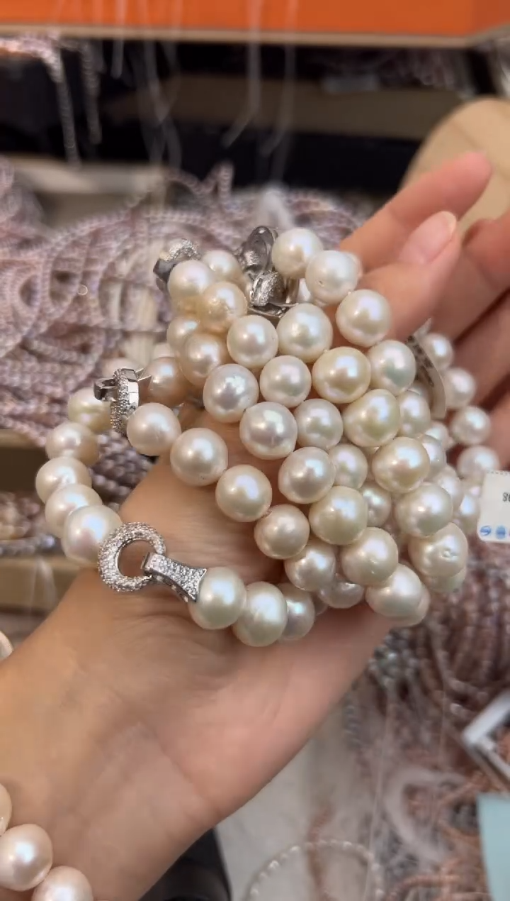 未镶嵌福利淡水珍珠强光*巴洛克珍珠手链10mm左右(多样性发一)
