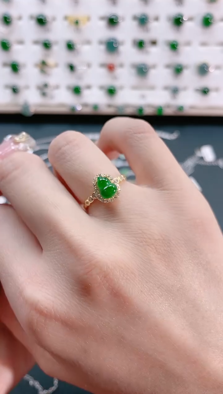 【闪购商品】翡翠戒指银S925镶嵌天然翡翠