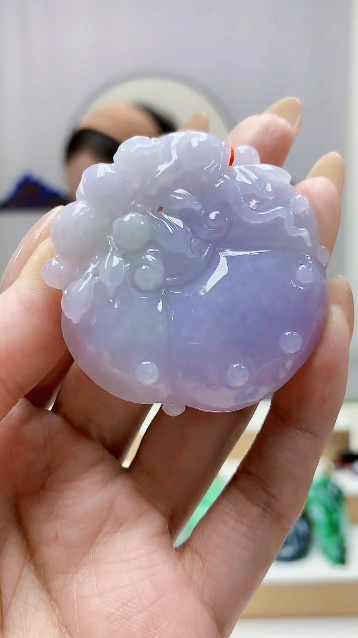 未镶嵌定制翡翠4852MM-毛货挂件70