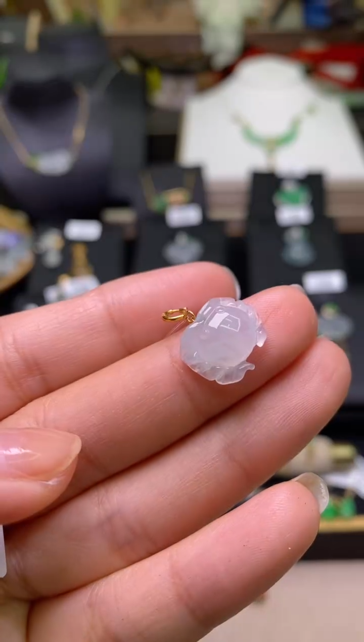 【闪购商品】翡翠颈饰18K金镶嵌净货18324