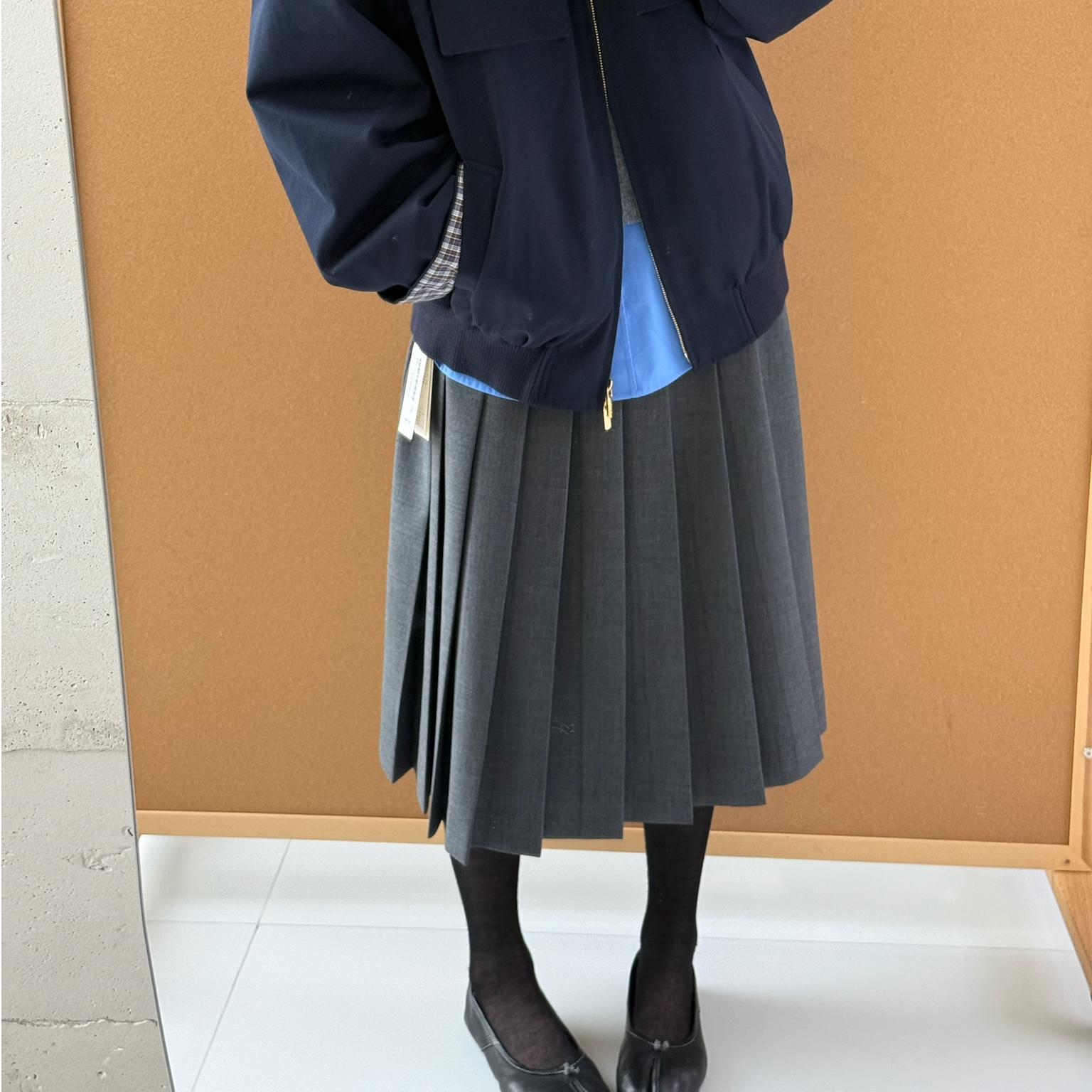 DEG 25秋冬 91875 纯色高腰百褶裙百搭梭织半身裙