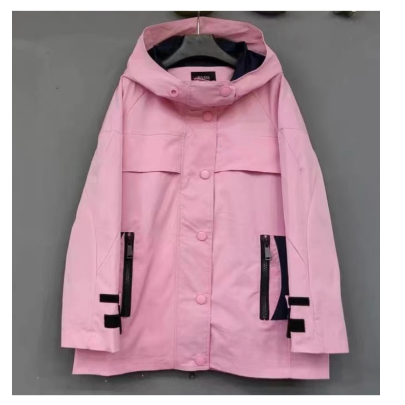 【南油玲姐】粉色冲锋衣连帽新款外套WT6645