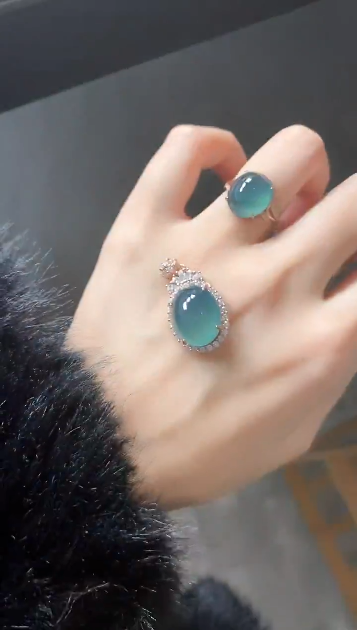 银S925镶嵌戒指翡翠51151