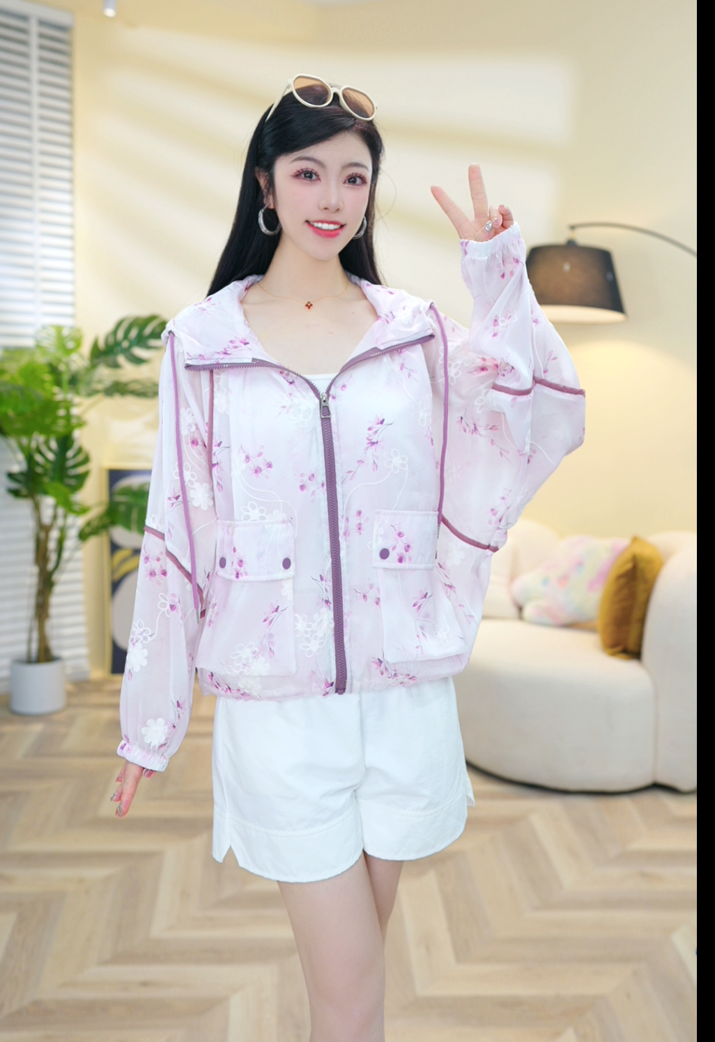 防晒衣薄款透气春夏季速干冰丝防晒服防紫外线百搭连帽-恋恋