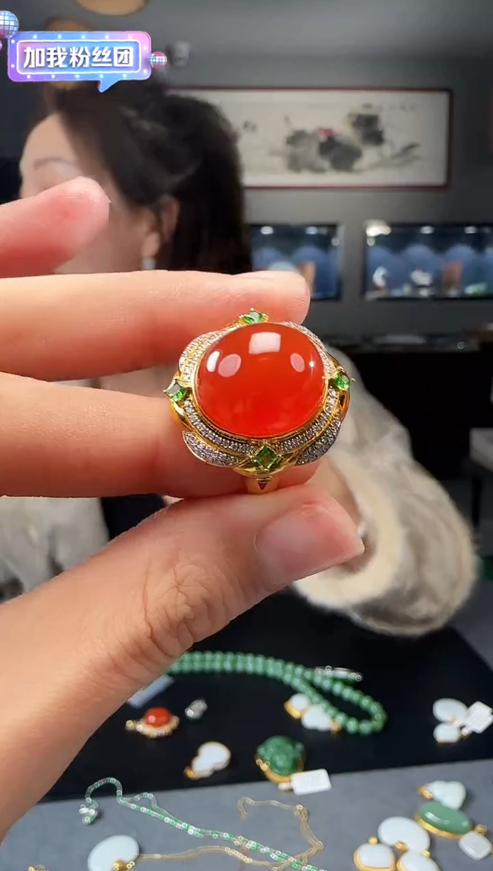 【闪购商品】南红玛瑙戒指·118K金镶嵌1