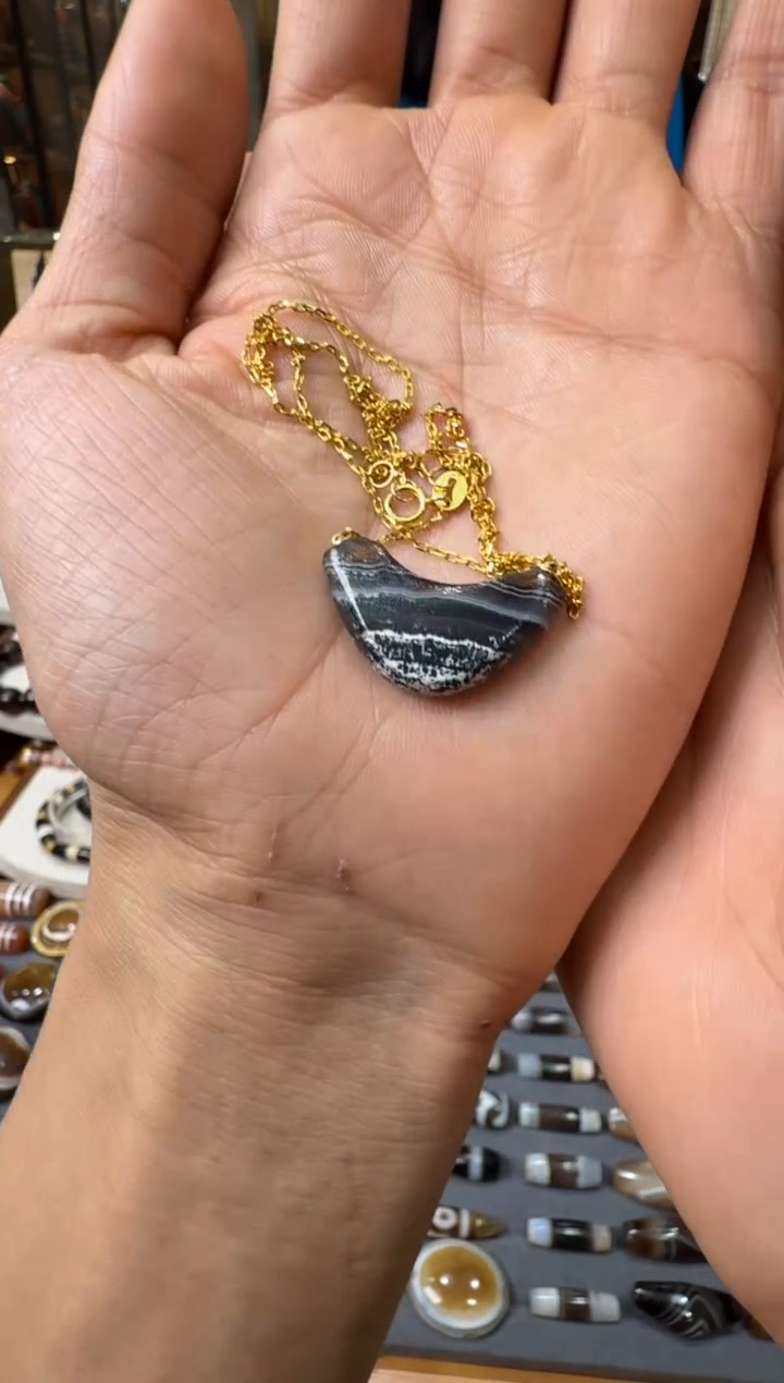 【闪购商品】玛瑙/玉髓珠宝半成品18K金镶嵌玛瑙珠项链