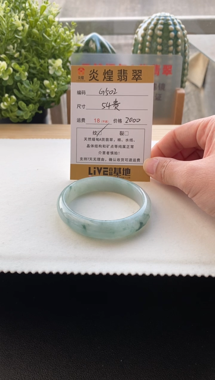 未镶嵌手镯翡翠圈口54.1编码g502