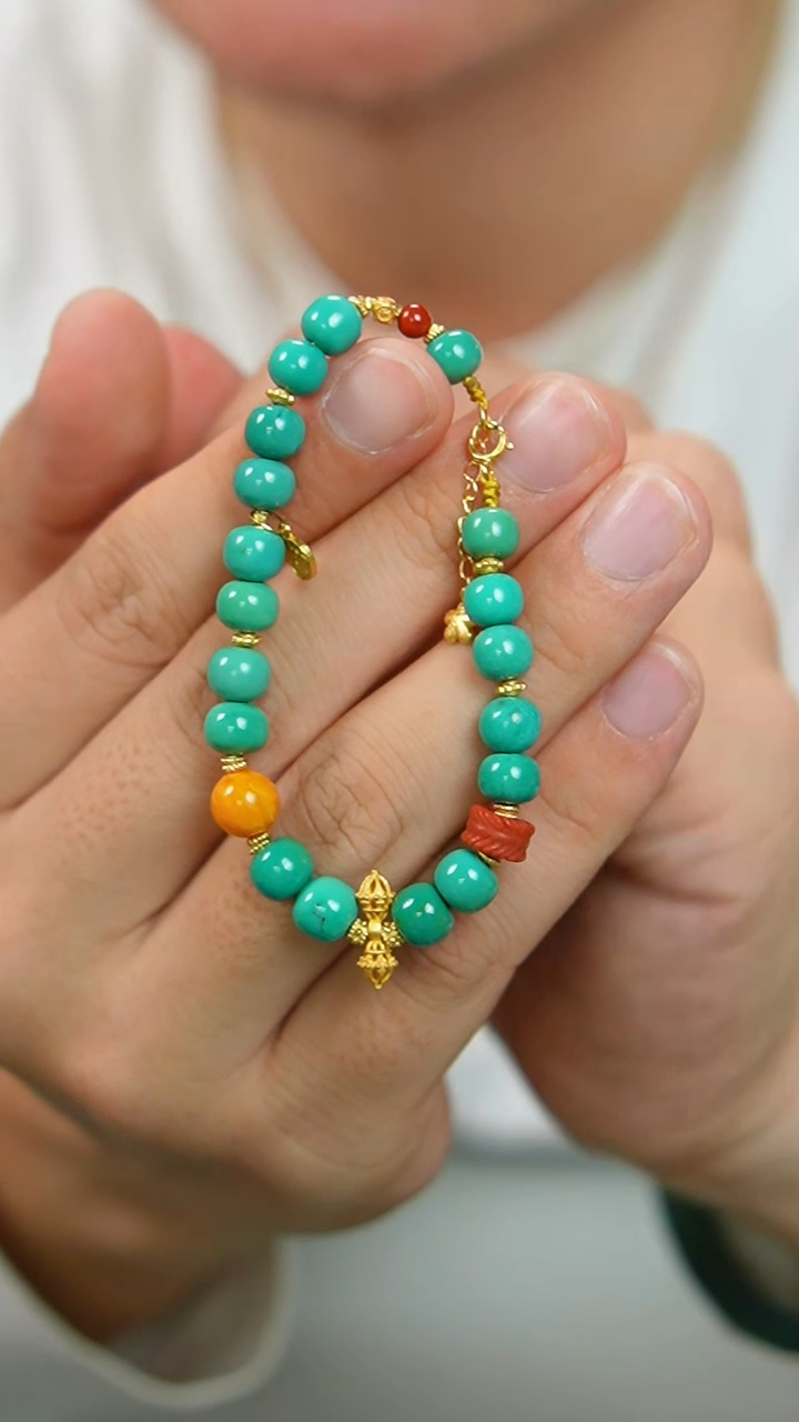 【闪购商品】绿松石手链银S925镶嵌高货绿松新年福利GG/1