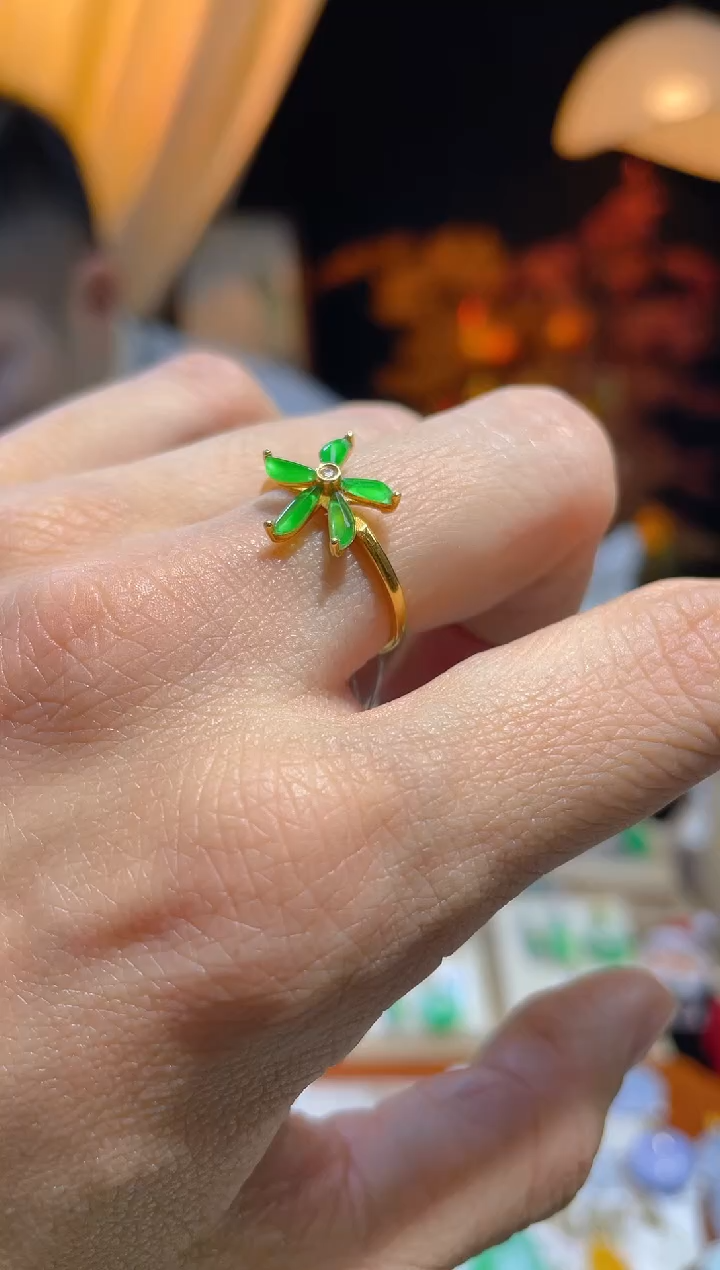 【闪购商品】翡翠颈饰18K金镶嵌假一赔三15圈口