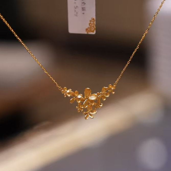 【巧玲专属】足金999繁花项链 经典时尚百搭 5.03