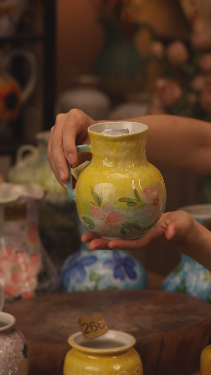 陶瓷385景德镇设计师手作花器摆件侘寂风