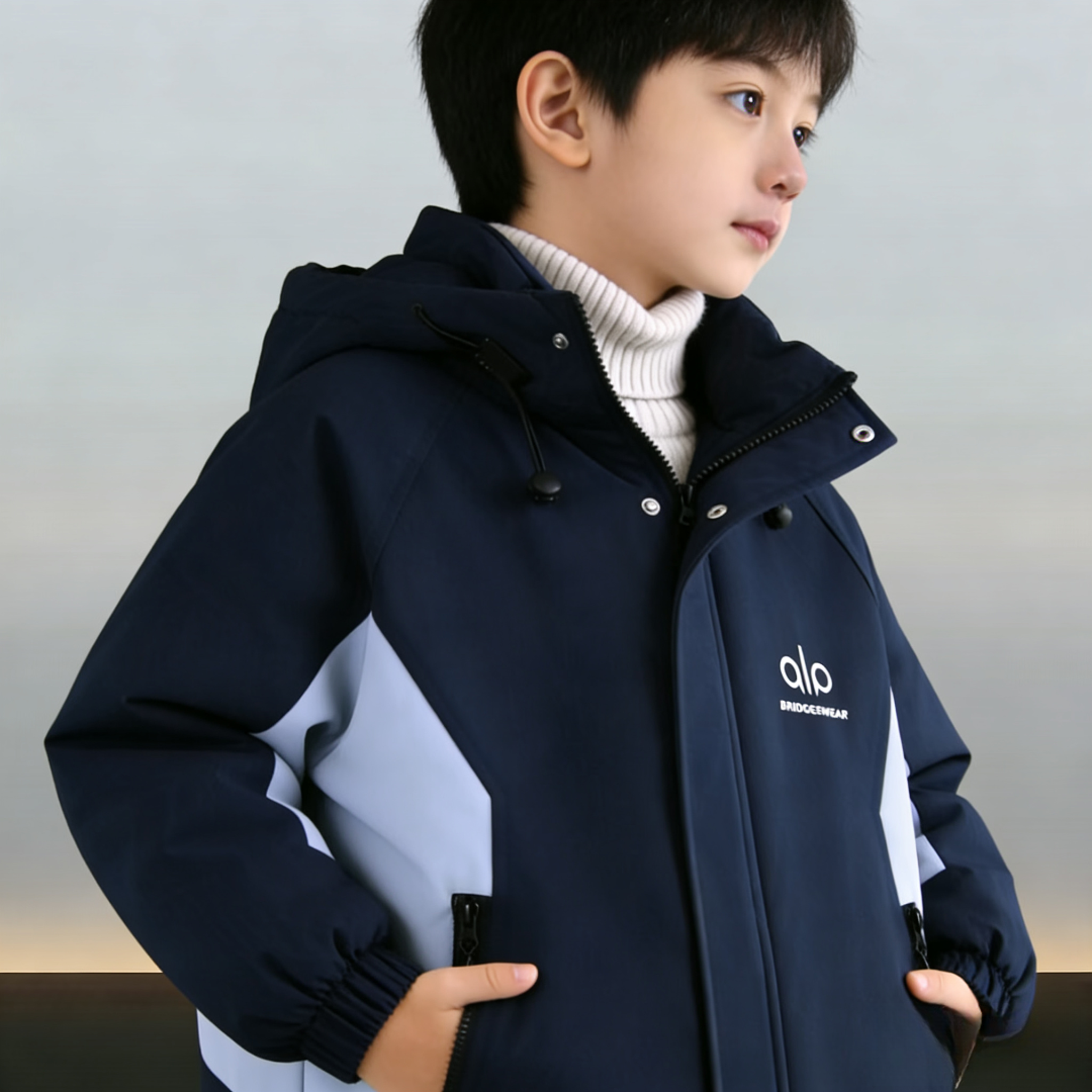 男童allo棉服秋冬工装棒球棉服2025新款儿童男孩加厚棉衣 