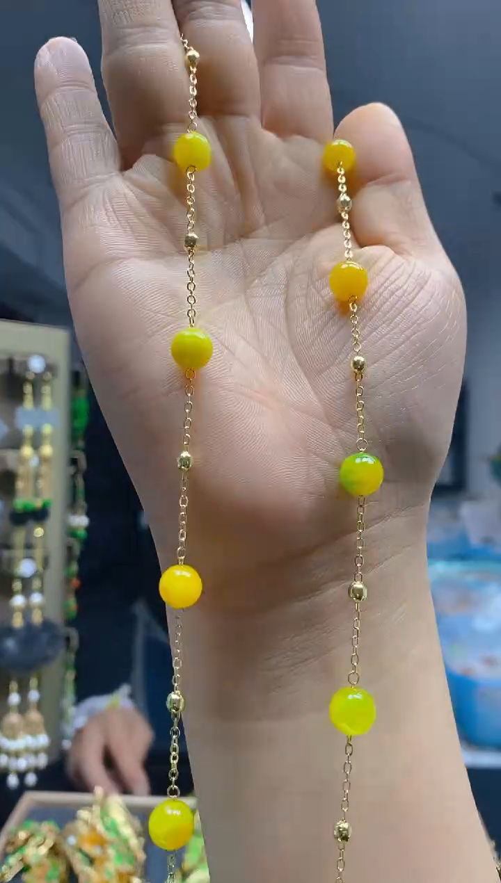 【闪购商品】翡翠耳饰合金0307翡翠锁骨链