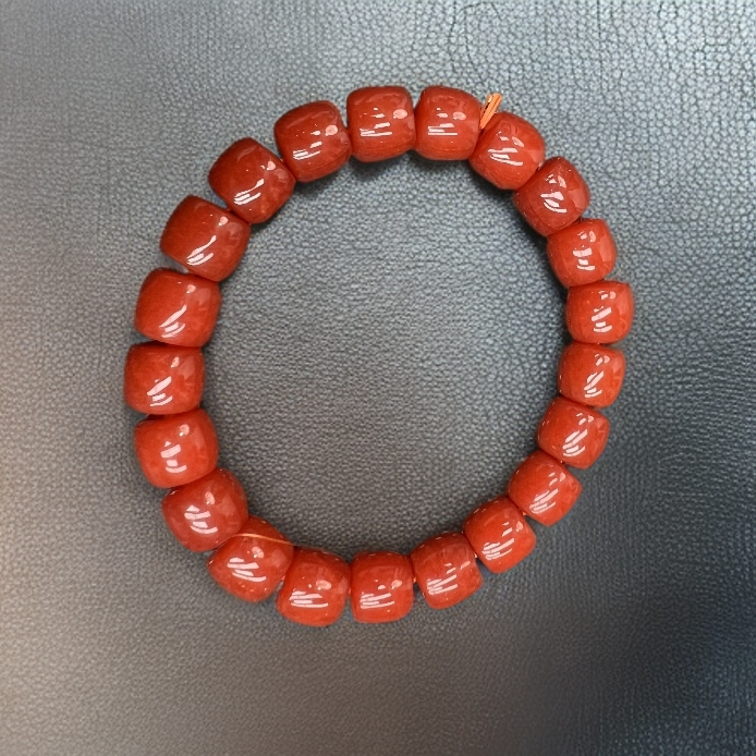 A710精品柿子红单圈老型珠10mm手串国风
