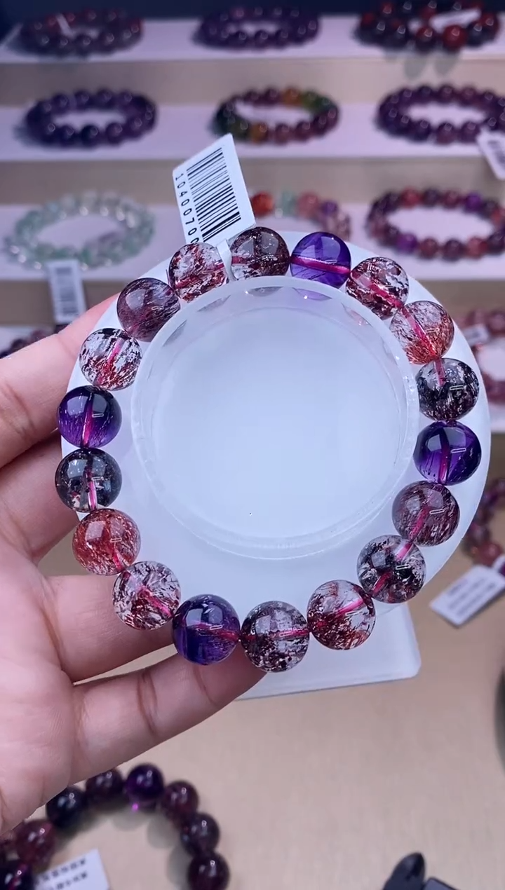 未镶嵌手链水晶黑加仑超七11m+