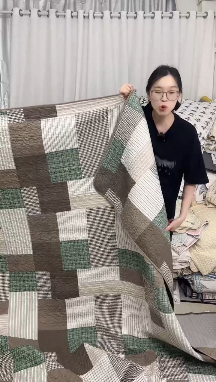 棉230*250绿咖格