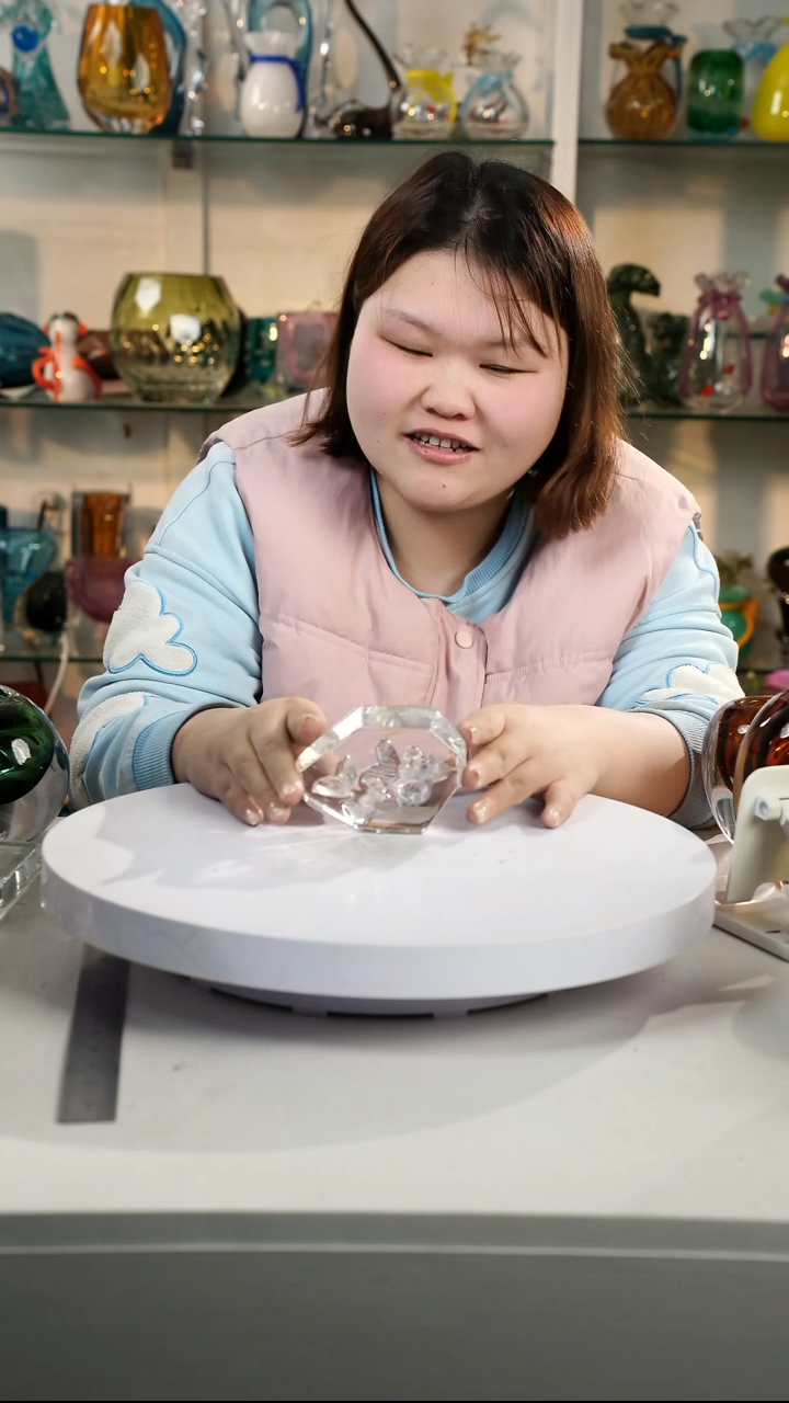 【闪购商品】琉璃【弘扬】双鱼戏水琉璃花器正常手工痕迹