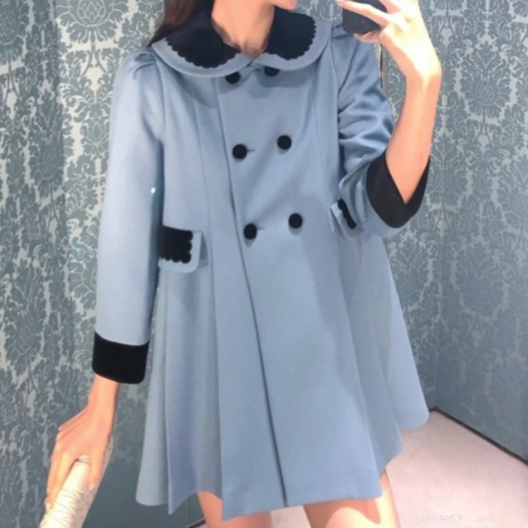 未使用 MIU MIU/缪缪 汤/P222426934/外套 蓝色 38码