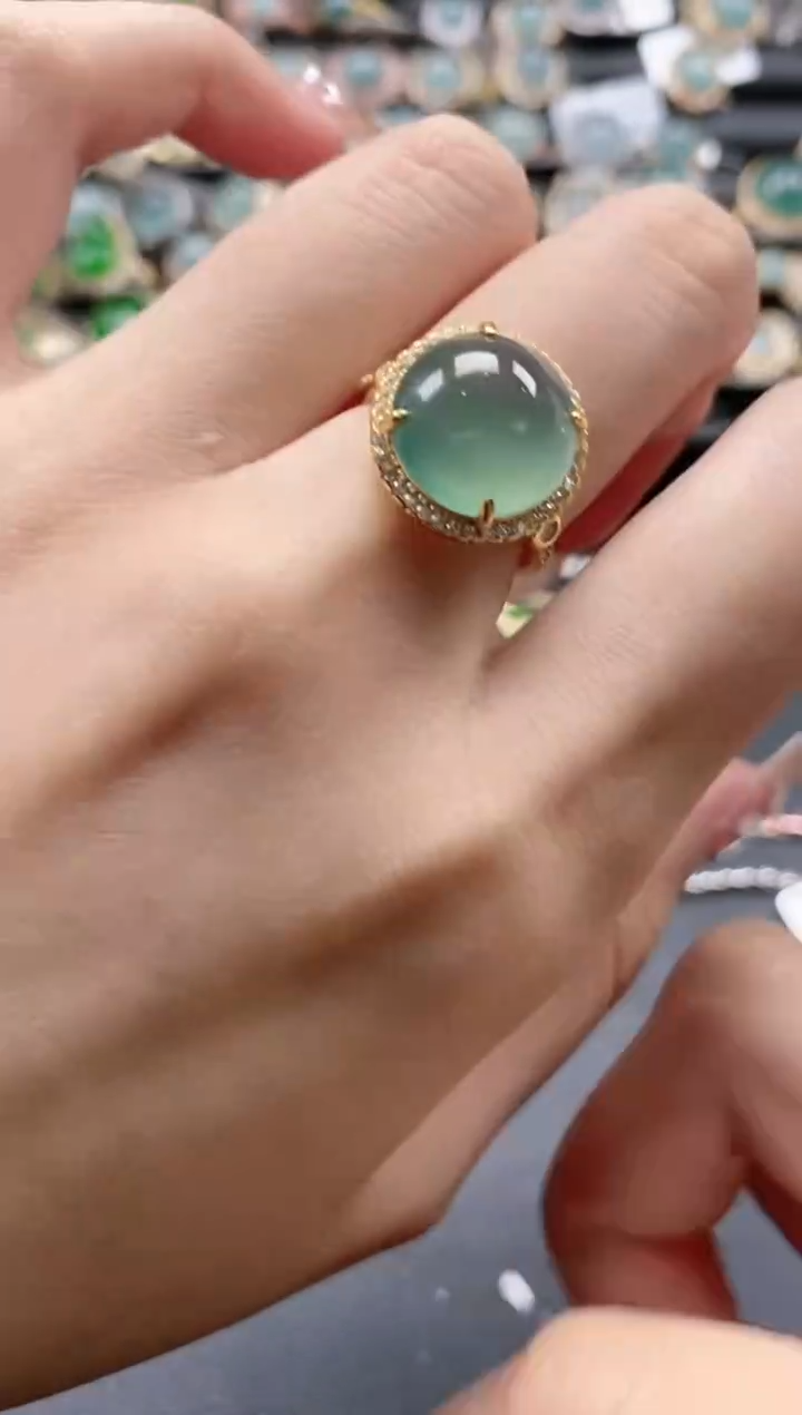 【闪购商品】翡翠戒指银S925镶嵌51511