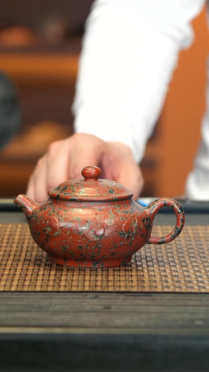 【闪购商品】紫砂茶壶ZCJ98墨金烧 扁灯