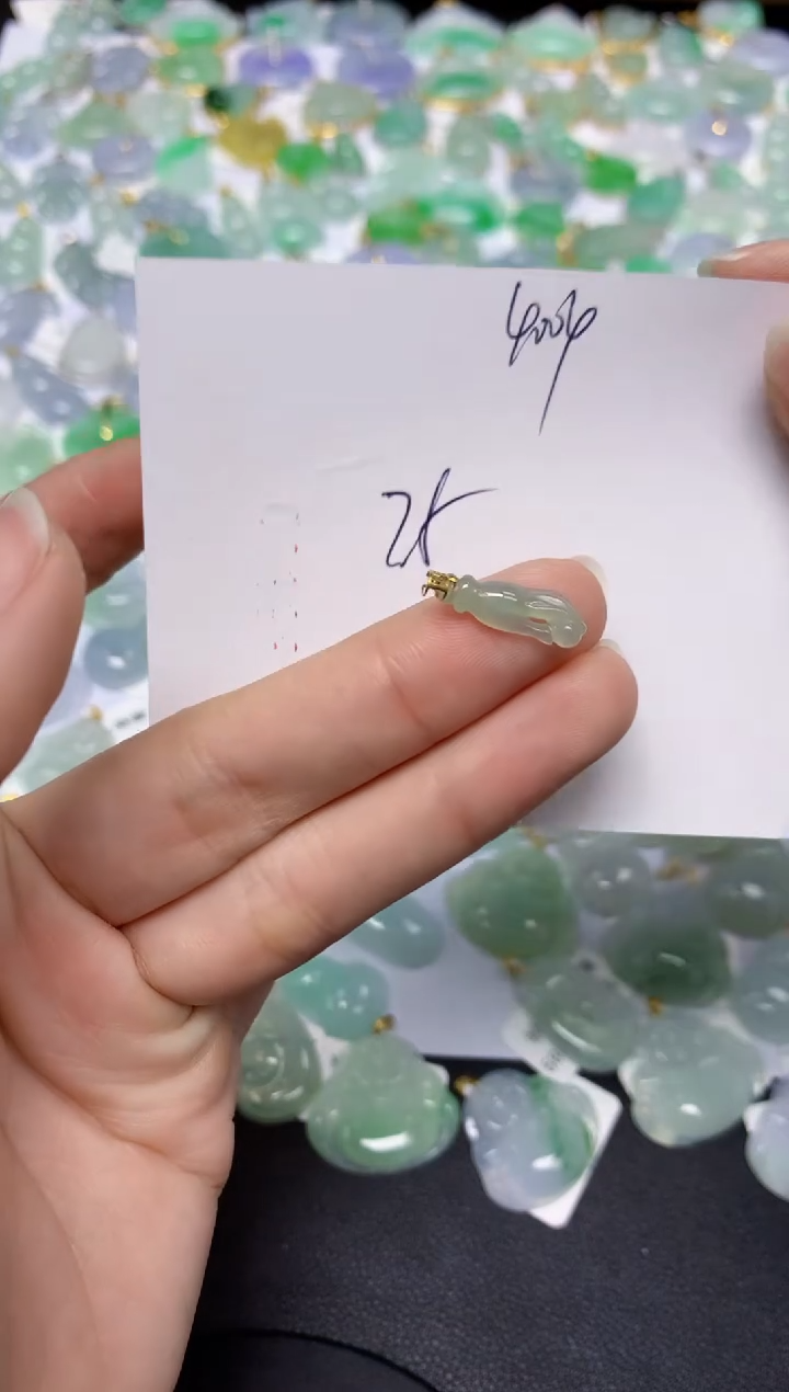 【闪购商品】翡翠颈饰18K金镶嵌 天然翡翠A货