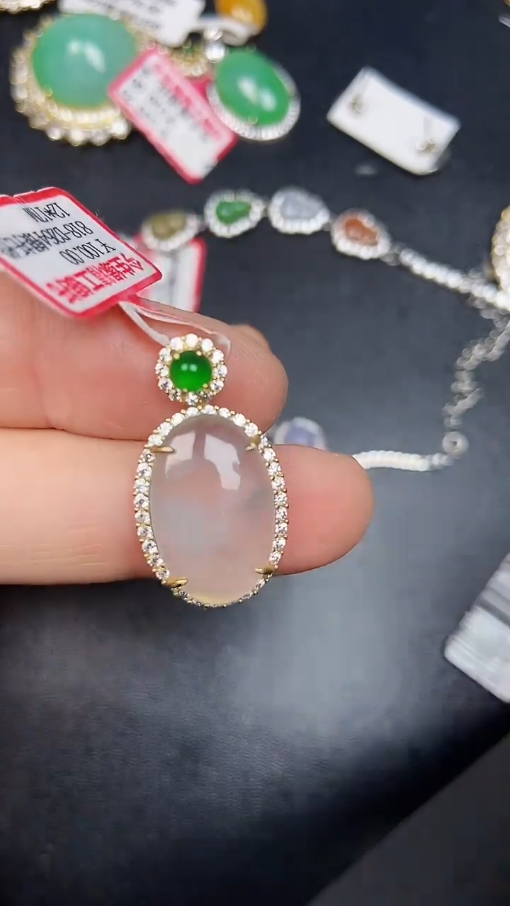 银S925镶嵌戒指翡翠3400