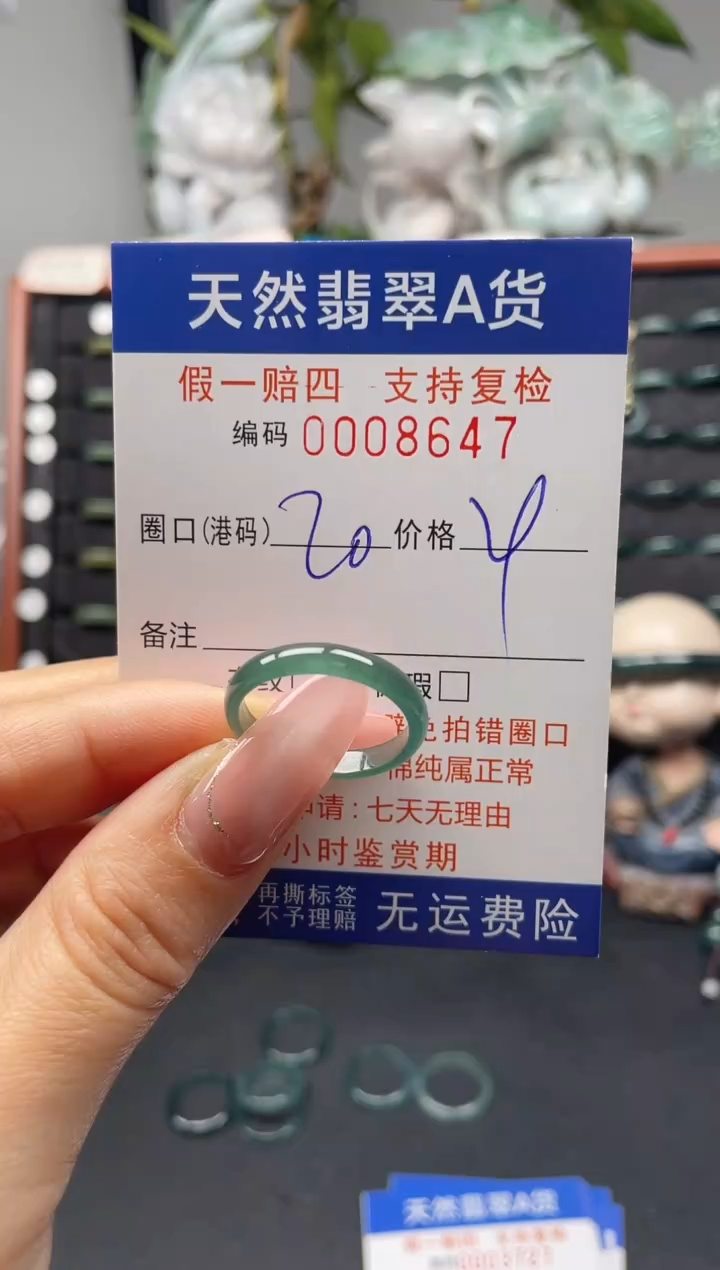未镶嵌戒指翡翠20*8647