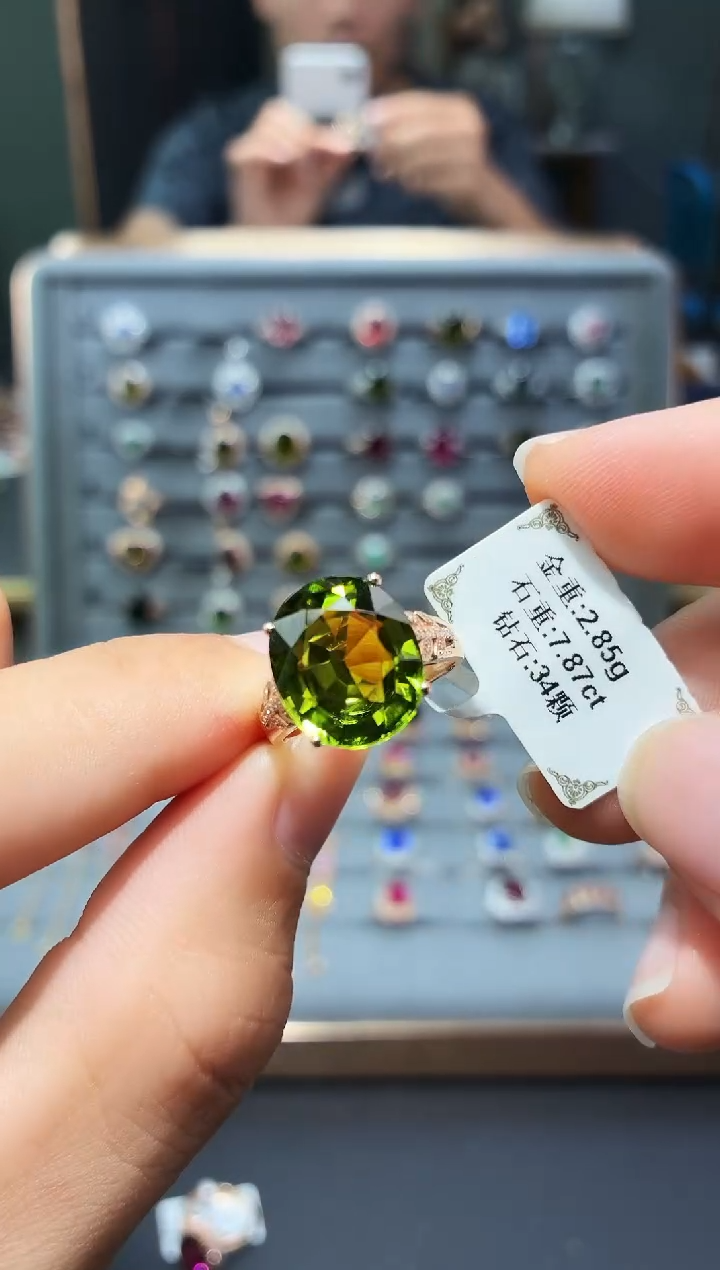 18K金镶嵌戒指碧玺7.87.