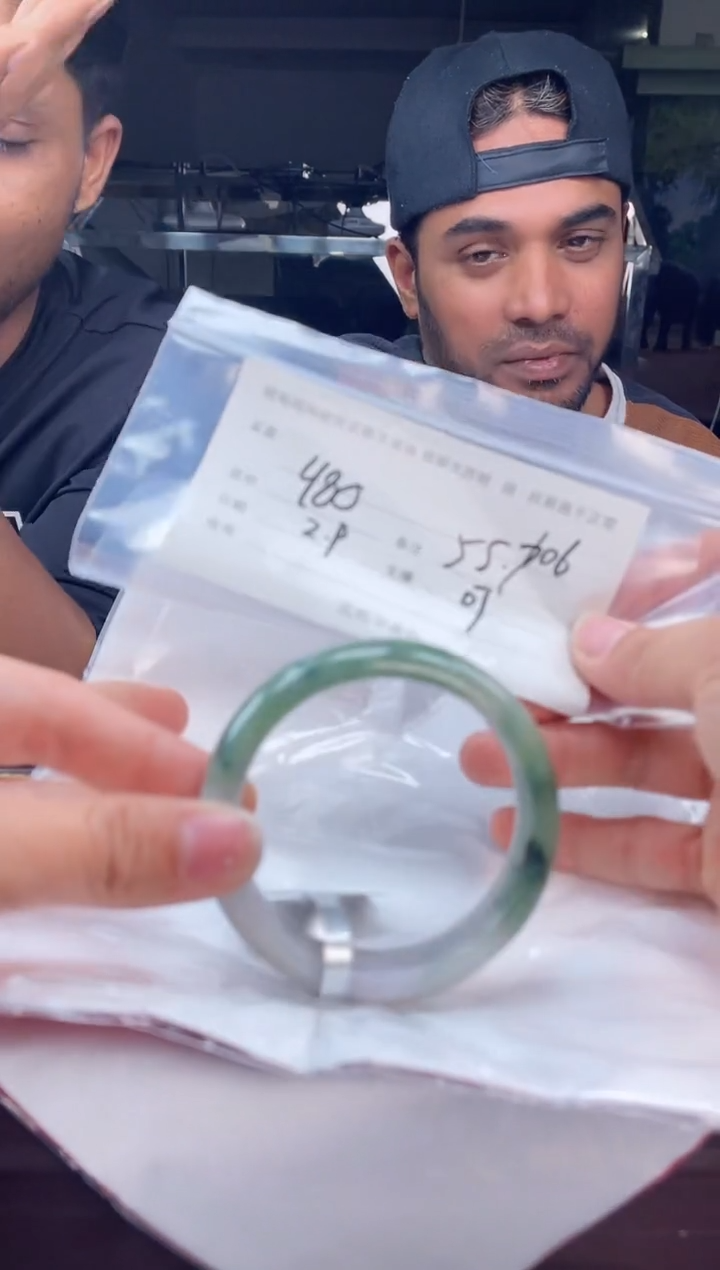 【闪购商品】定制翡翠手镯未镶嵌毛货手镯需精细抛光/55