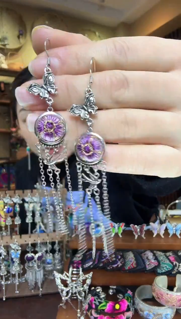 刺绣非遗刺绣民族风耳环