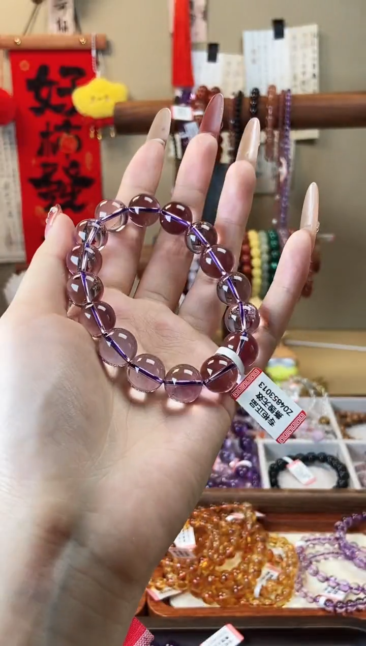 【闪购商品】水晶手链未镶嵌巴西紫水晶13mm
