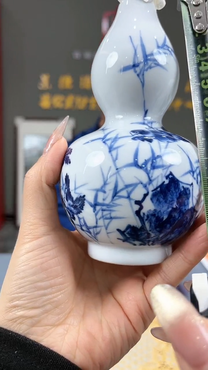 【闪购商品】官窑瓷画院501官窑瓷画院卢雁葫芦瓶