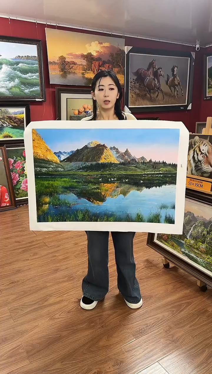 油画【83号】约90*60cm丨朝鲜原创纯手绘孤品油画丨顺丰包邮