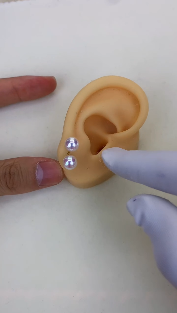 18K金镶嵌DA海水珍珠 GD002 7-8 素钉定制