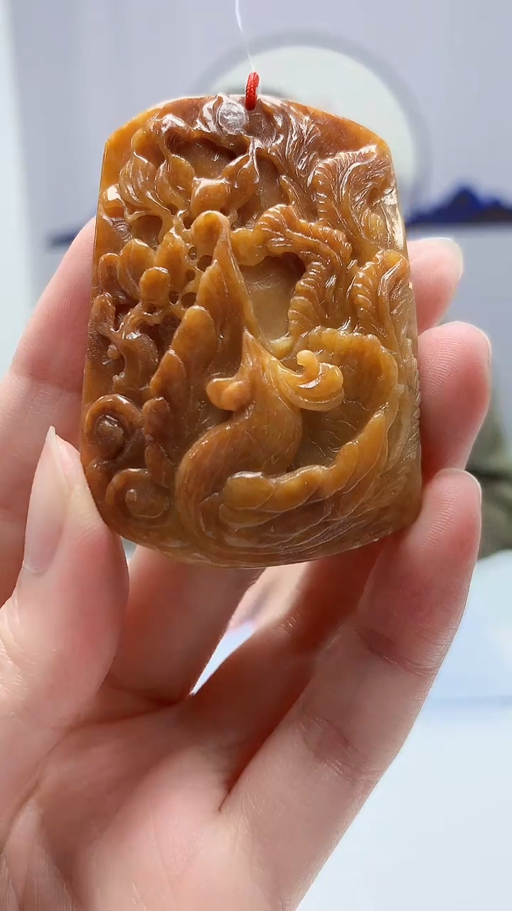 【闪购商品】定制翡翠未镶嵌4812zm-毛货挂件102凤凰102