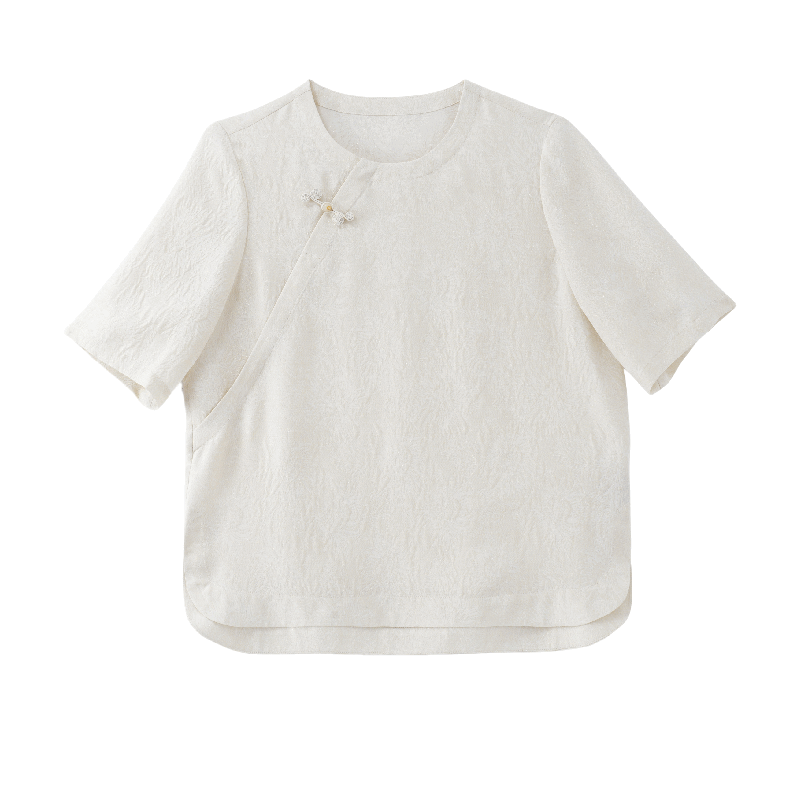 荼薇-YZ256673新中式宋锦桑蚕丝上衣中国风气质时尚圆领