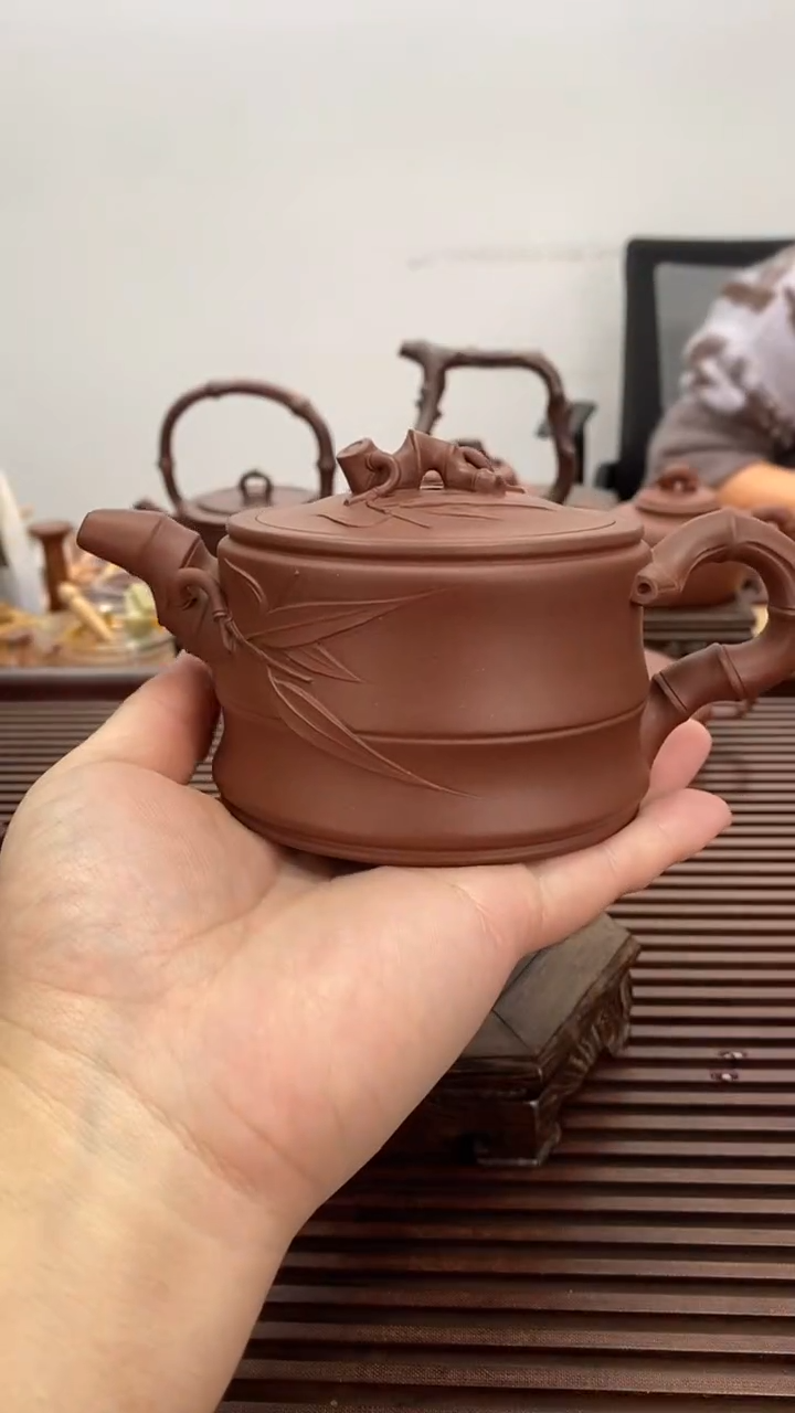 茶壶紫砂可心竹段底槽青260毫升