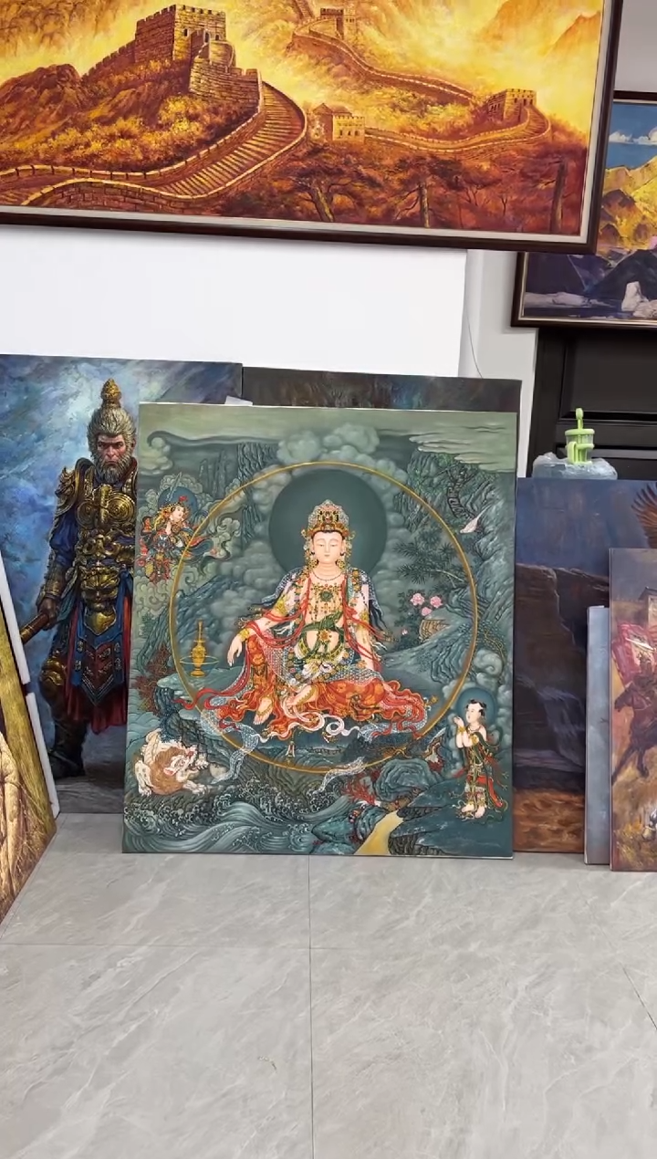 【闪购商品】书法定制 唐卡 水月观音加对联