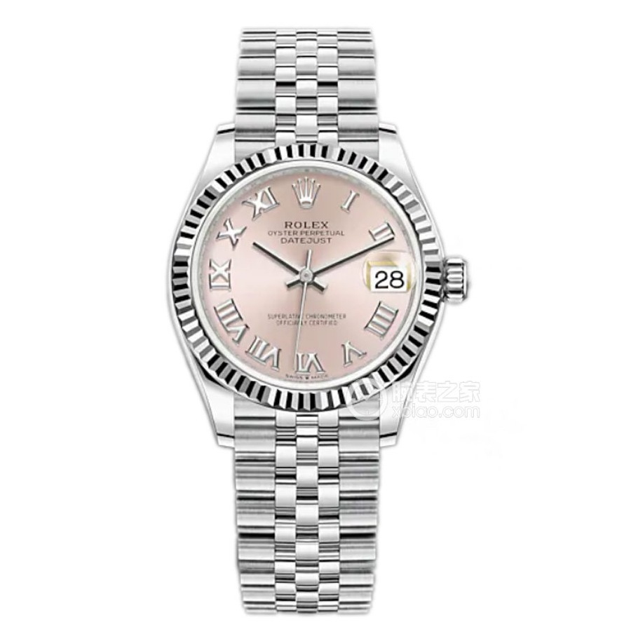 未使用 Rolex/劳力士 日志278274粉盘罗马/31表径/25年全套女表