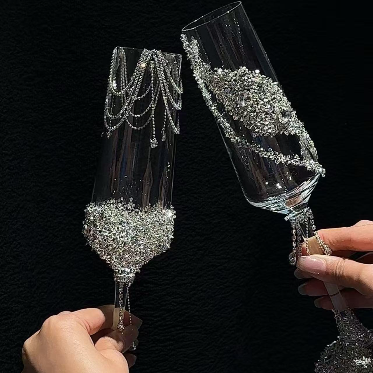 婚礼仪式流苏敬酒杯材料包一对高脚杯香槟杯高级漂亮酒杯出片神器