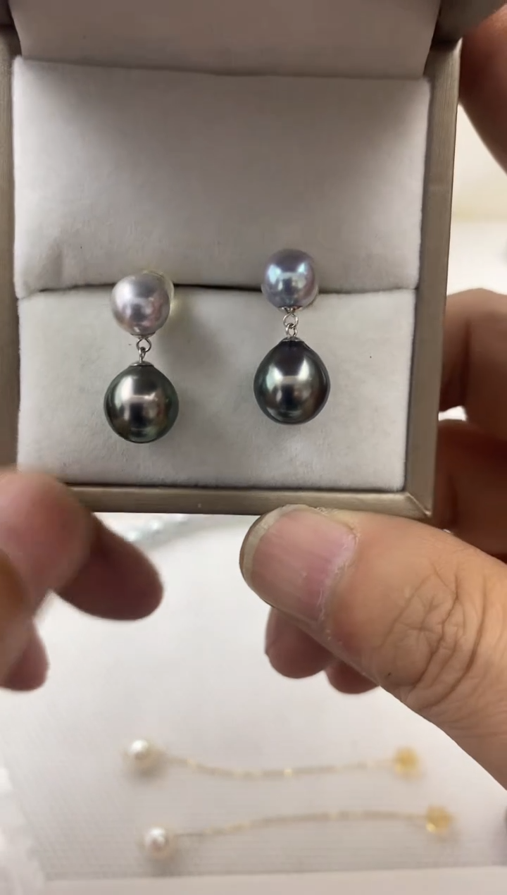 【闪购商品】海水珍珠耳饰18K金镶嵌海水珍珠耳钉