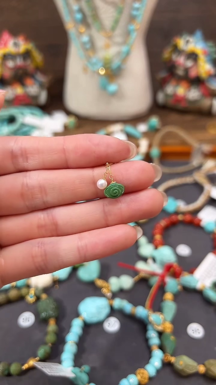 【闪购商品】绿松石提溜18K金镶嵌绿松石提溜