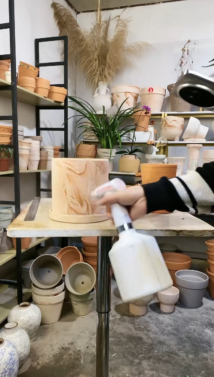 【闪购商品】陶18*18玛奇朵直筒 1盆1托