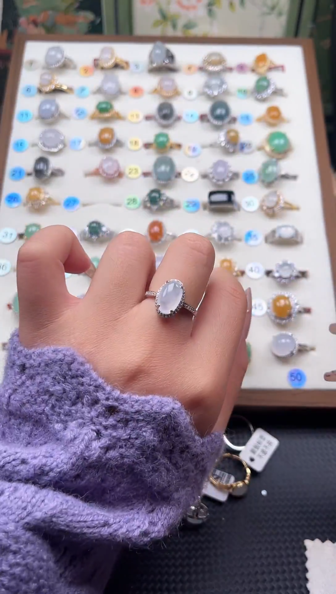 【闪购商品】翡翠戒指银S925镶嵌天然A货翡翠戒指