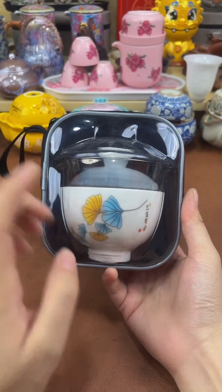 陶瓷茶具摆件旅行套组