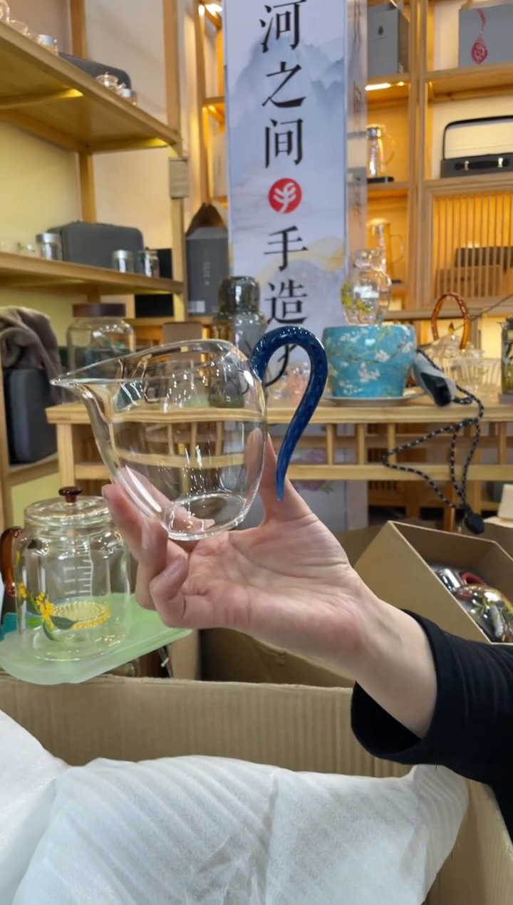 手工艺品玻璃孤品公杯蓝