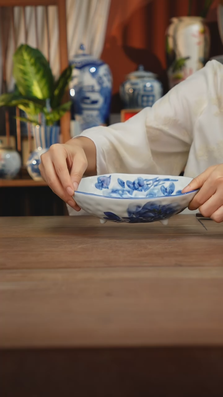 现代景德镇设计师釉下手绘陶瓷餐具