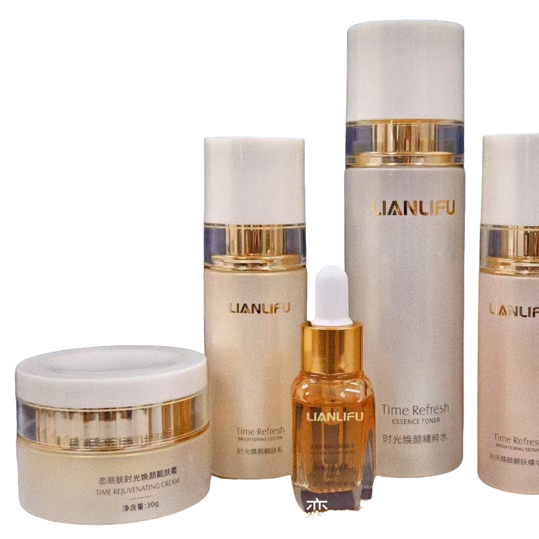 时光新肌焕颜五件套 提亮护肤补水套盒保湿修护组合中样靓肤霜