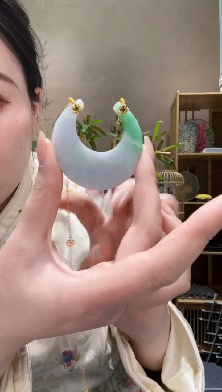 【闪购商品】翡翠耳饰未镶嵌吊坠